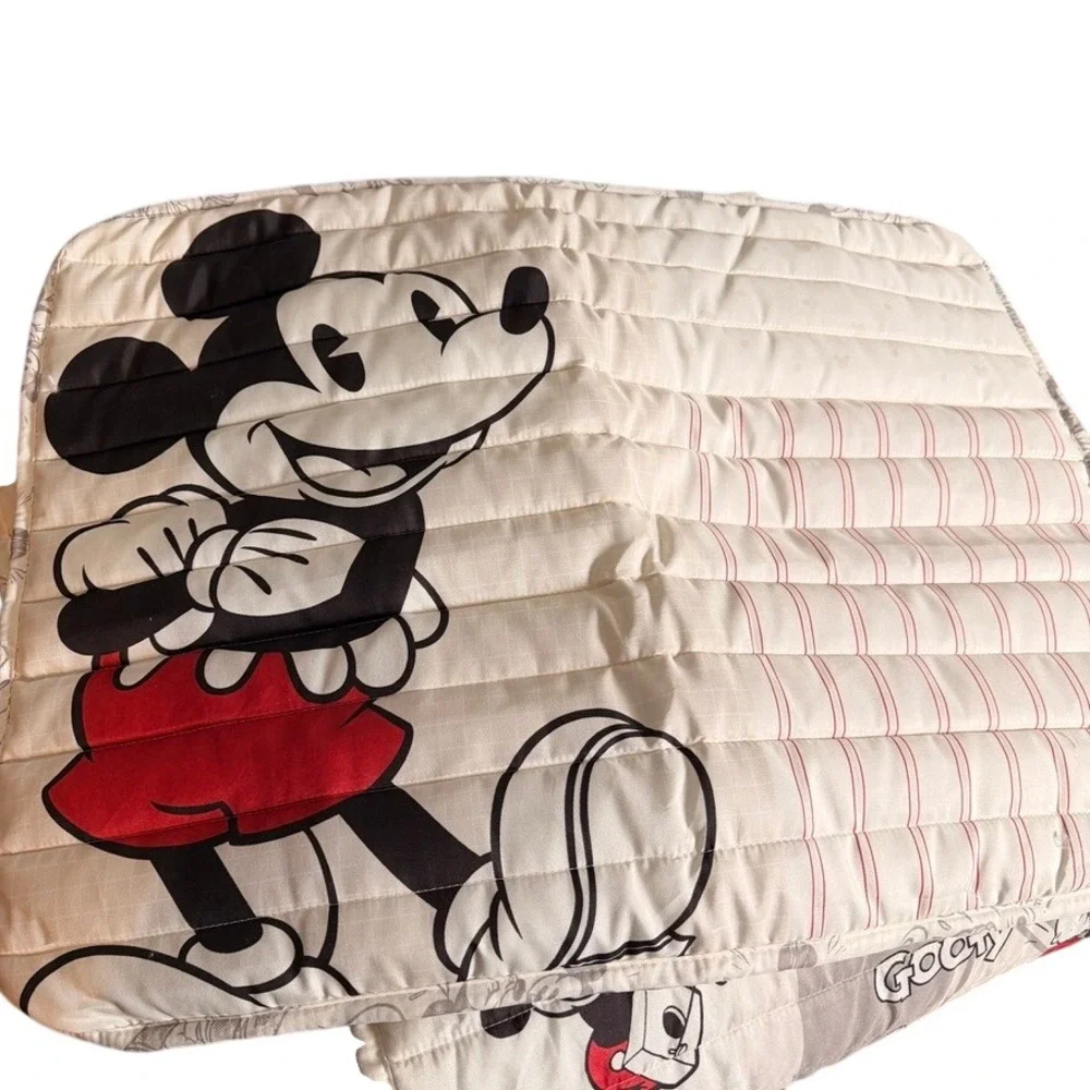 Disney Mickey Mouse Quilted Queen Comforter & 2 Pillow Shams Retro Kidcore
